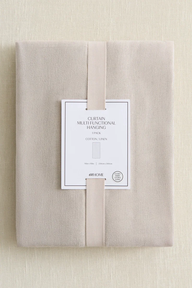 H&M 1-pack long and wide linen-blend curtain length