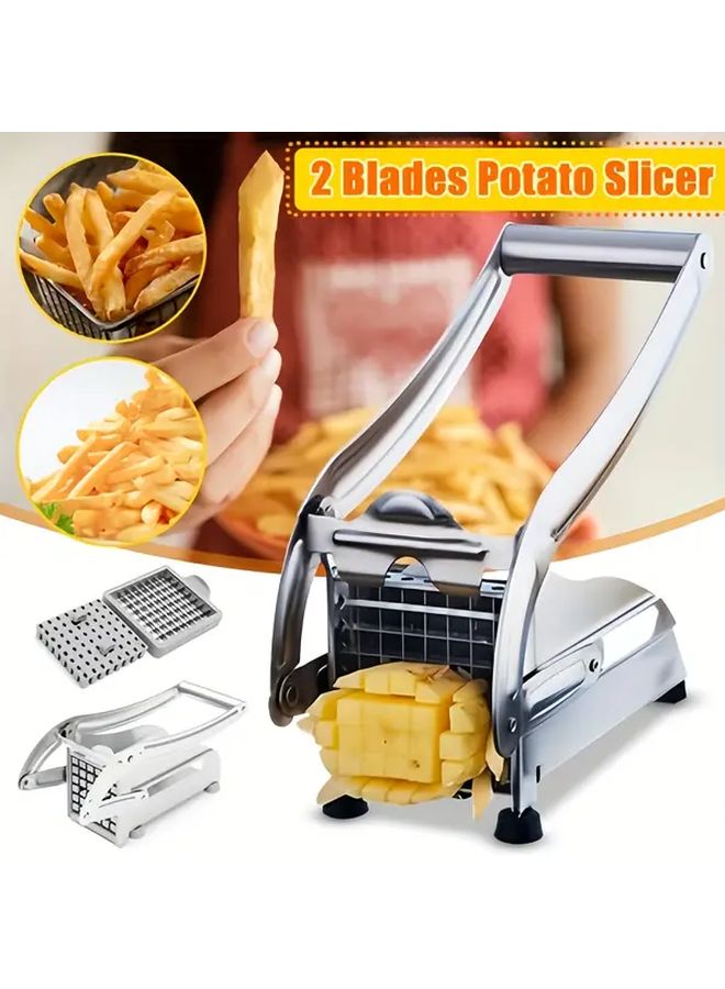 Stainless Steel Manual Vegetable Slicer Set Multifunctional Kitchen Tool For French Fries Salad - Image 2