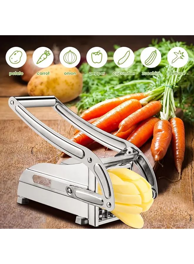 Stainless Steel Manual Vegetable Slicer Set Multifunctional Kitchen Tool For French Fries Salad - Image 5