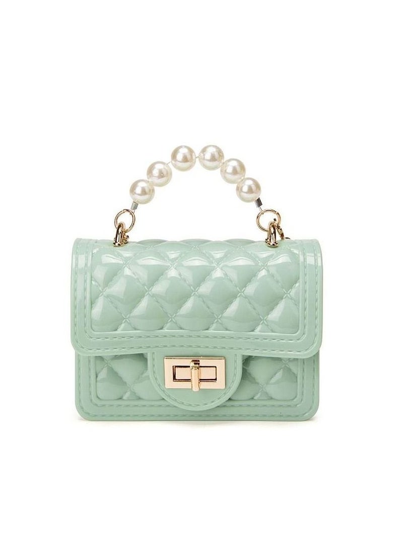 Lion Llama - mini pearl handle mint crossbody bag for girls - Image 1