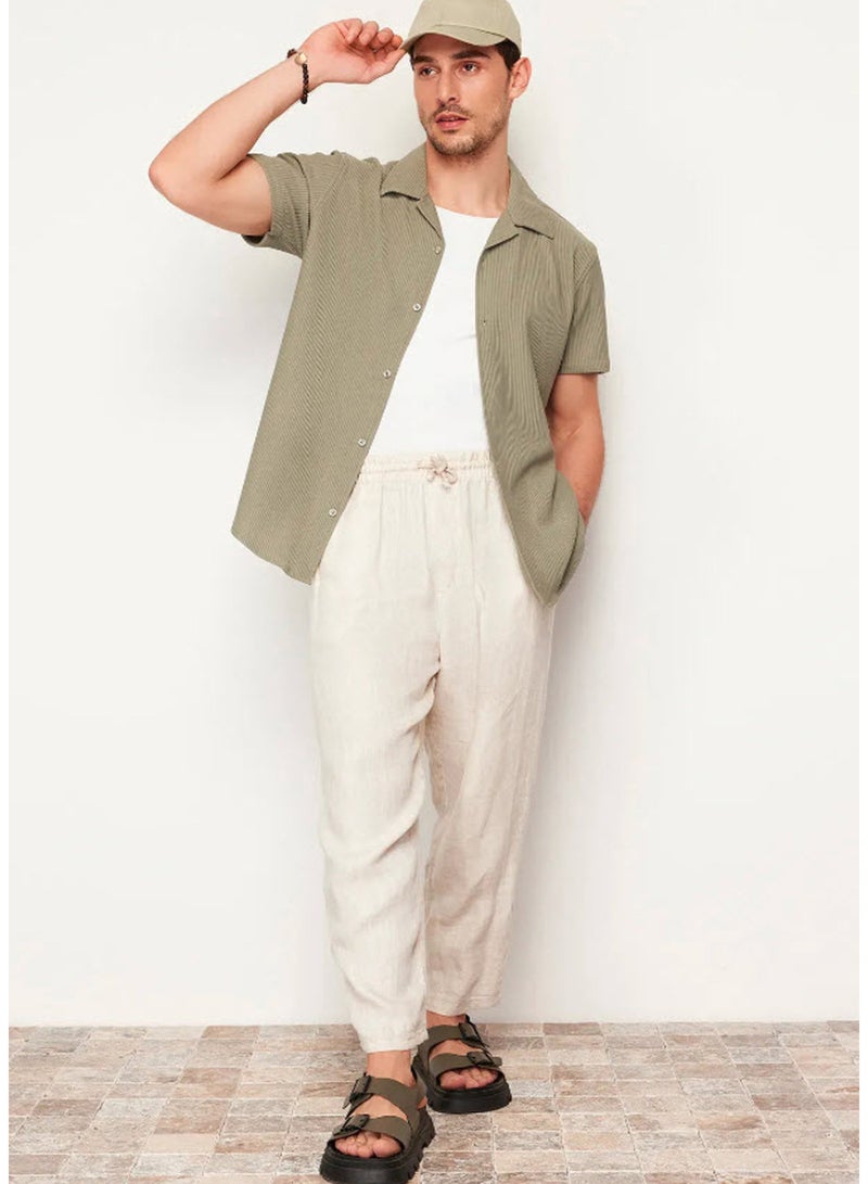 trendyol Green Apache Collar Summer Shirt - Regular Fit TMNSS23GO00105 - Image 2