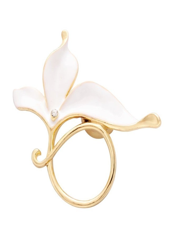 SENFAI Lovely Enamel Flower Magnetic Clip Eyeglass Holder Brooch Custom Jewelry(White 1) - Image 2