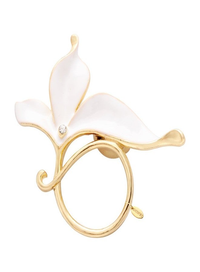 SENFAI Lovely Enamel Flower Magnetic Clip Eyeglass Holder Brooch Custom Jewelry(White 1) - Image 1