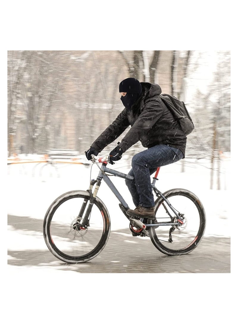 SYOSI Balaclava Ski Mask Bicycle Motorcycle Balaclava Windproof Bike Face Masks Warm Breathable Balaclavas Winter Fleece Neck Warmer with Anti-Slip Thermal Gloves for Cycling Hiking Outdoor Unisex  - Image 3