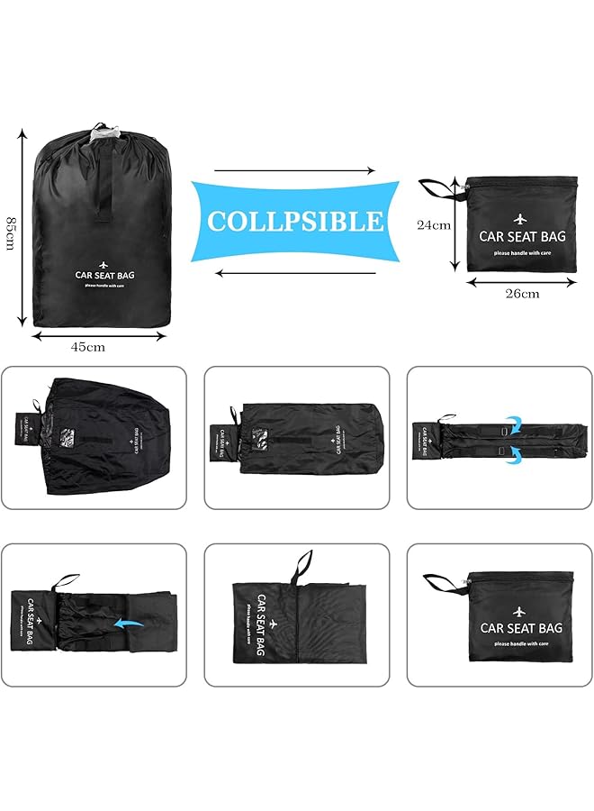 Cestbella Car Seat Travel Bag Large Padded Stroller Cover For Airplane Gate Check Waterproof Reinforced Air  - Image 5
