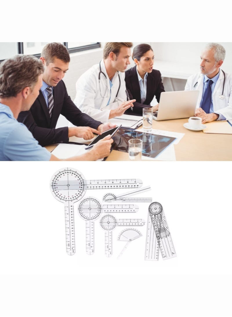rocooart 6 PCS Medical Goniometer Set PVC Transparent Clear Scale 12/8/6 Inch Medical Spinal Goniometer Angle Protractor Wear Resistant Angle Ruler for Orthopedics - Image 2