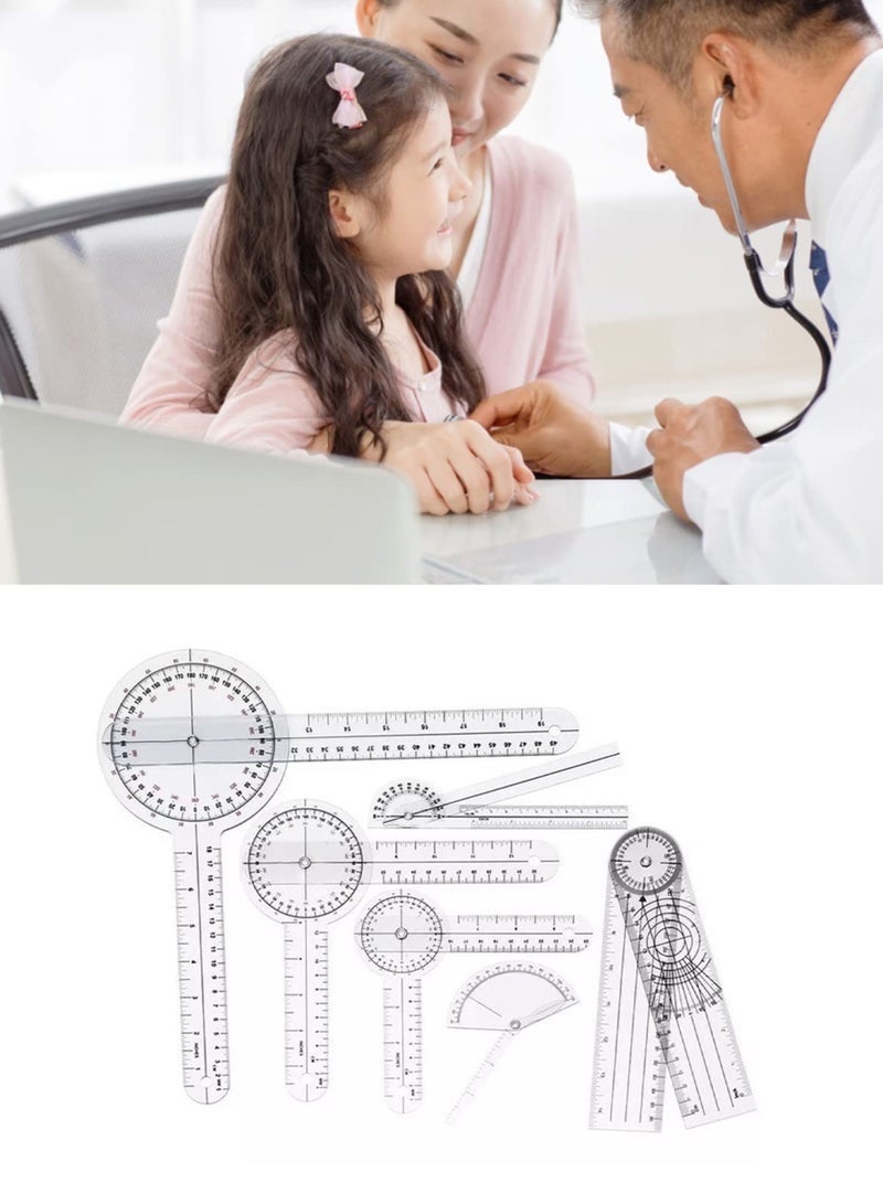 rocooart 6 PCS Medical Goniometer Set PVC Transparent Clear Scale 12/8/6 Inch Medical Spinal Goniometer Angle Protractor Wear Resistant Angle Ruler for Orthopedics - Image 4