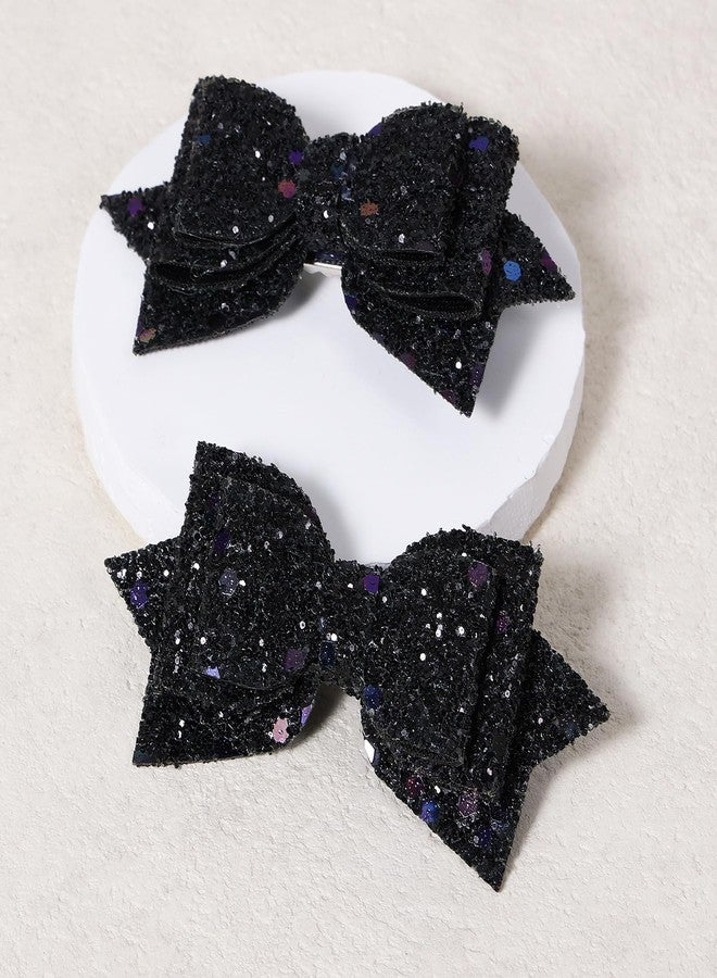 ميروكش مشابك شعر صغيرة لامعة سوداء لامعة مقاس 3 بوصات، دبابيس شعر صغيرة براقة، إكسسوارات شعر للهالوين للفتيات الصغيرات والمراهقات والأطفال والنساء - Image 2