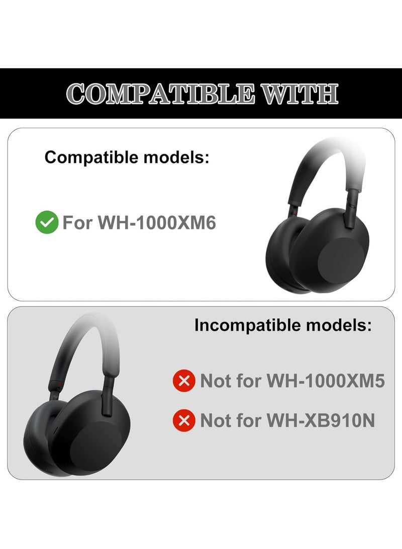 general Protective Cover 3-Piece Set for Sony WH-1000XM6 Headphones, Silicone Earpad Covers/Ear Cup Covers/Headband Cover | Sweat-Resistant and Easy to Clean - Image 4