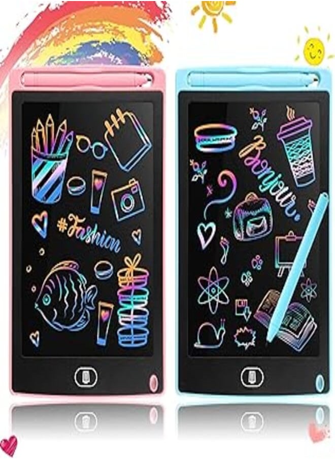 Generic LCD Writing Tablet for Kids, 2 Pcs Color Drawing LCD Writing Pad for Kids, Portable Educational Toy for Boys and Girls, Erasable, Reusable (8.5 Inches) 