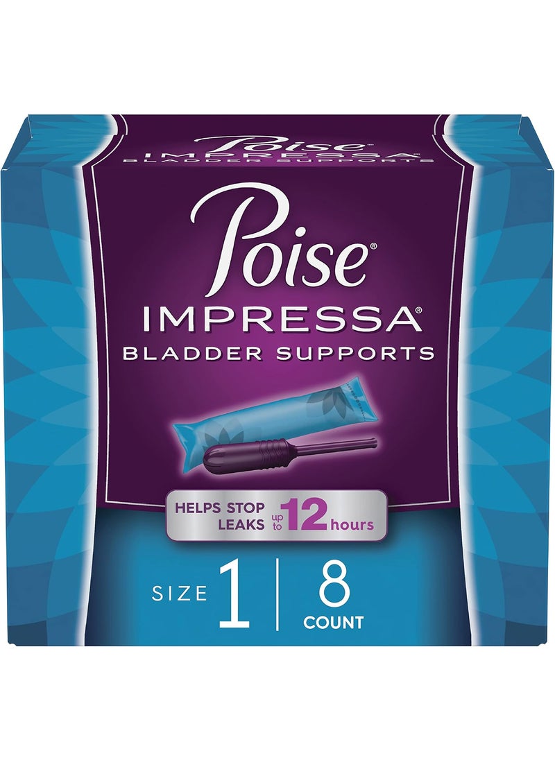 Poise Poise Impressa Incontinence Bladder Support for Women, Bladder Control, Size 1, 8 Count (Packaging May Vary) 