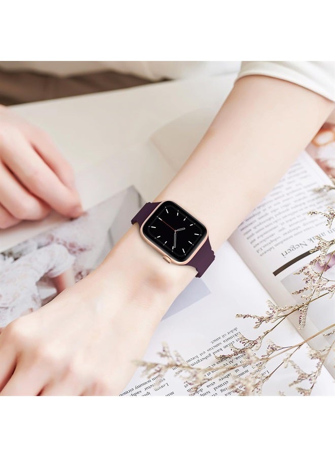 Lace Silicone Band Compatible with Apple Watch Bands 38mm 40mm 41mm 44mm 42mm 45mm 49mm, Women Soft Sport Strap Wristband Replacement for iWatch Series Ultra 8 SE 7 6 5 4 3 2 1,Dark Cherry