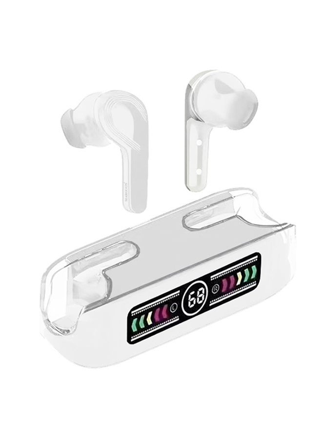 CATANES M12 Max TWS Earbuds Bluetooth 5.3 with 2 Side Calling True Wireless Earphone Low Latency Headset - White - Image 1