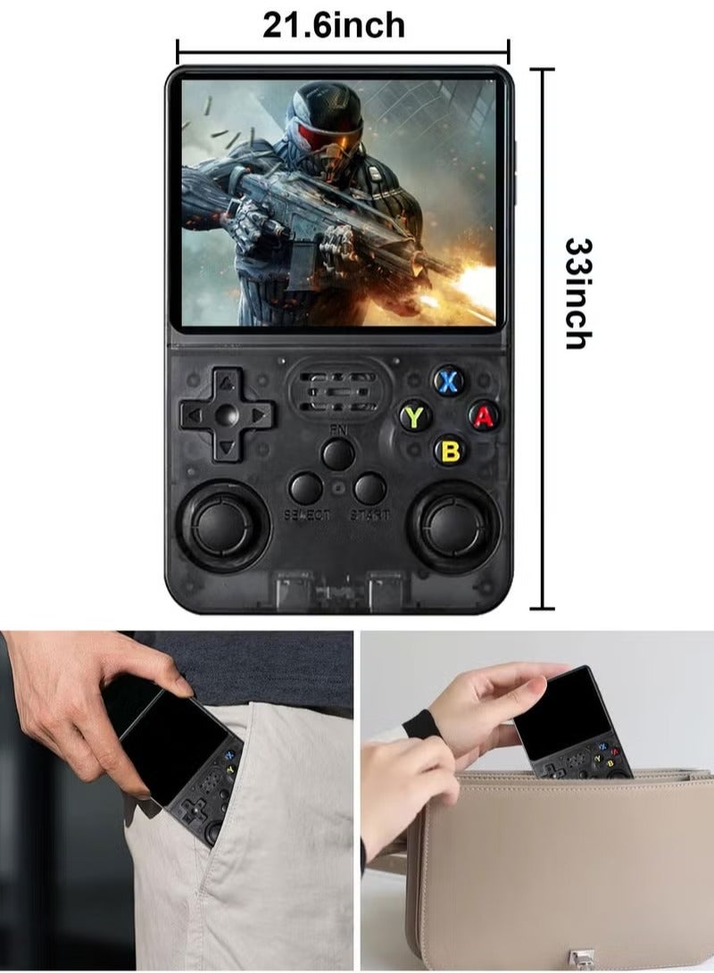 R36S Portable Linux Retro Video Game Console with 64GB TF Card and 20,000+ Games, Retro Video Game Console with 3.5 Inch IPS Screen,BLACK - Image 3