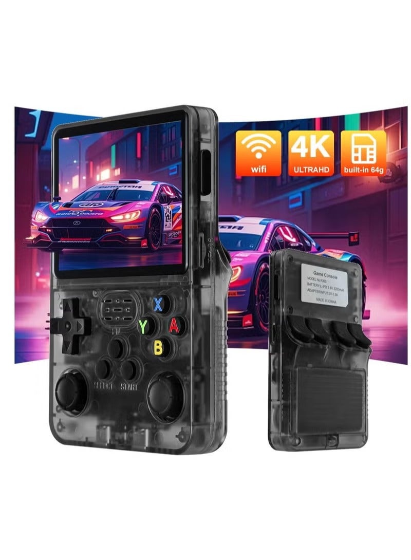 R36S Portable Linux Retro Video Game Console with 64GB TF Card and 20,000+ Games, Retro Video Game Console with 3.5 Inch IPS Screen,BLACK - Image 1