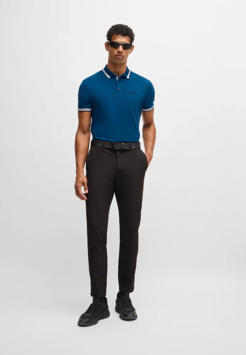 بوس Paddy polo shirt in cotton piqué with logo undercollar