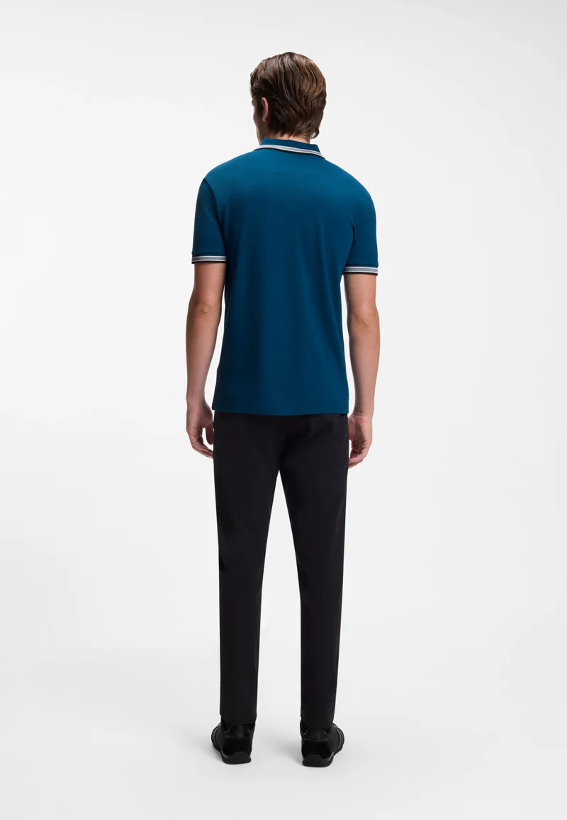 BOSS Cotton piqué polo shirt with logo details