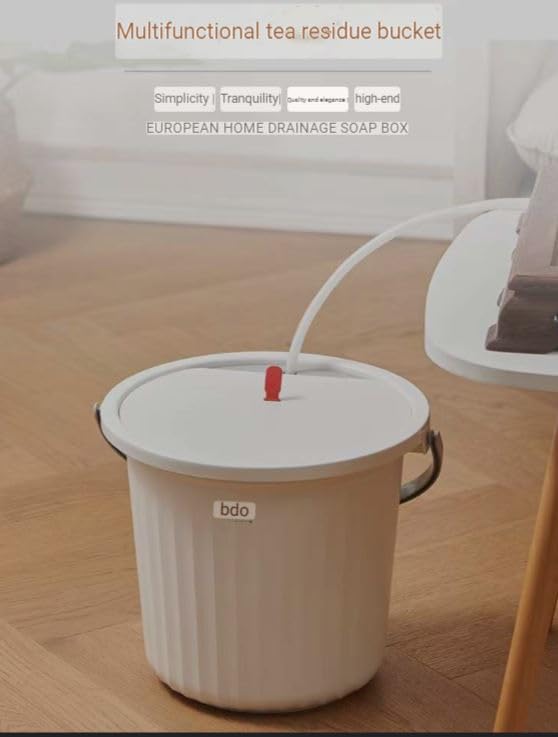 Azelf Tea Filter Bucket Dry and Wet Separation Trash Can Waste Drain Bin Garbage Container Tea Waste Bucket Easy Use Dry and Wet Separation Trash Can Tea Leaf Strainers - Image 2