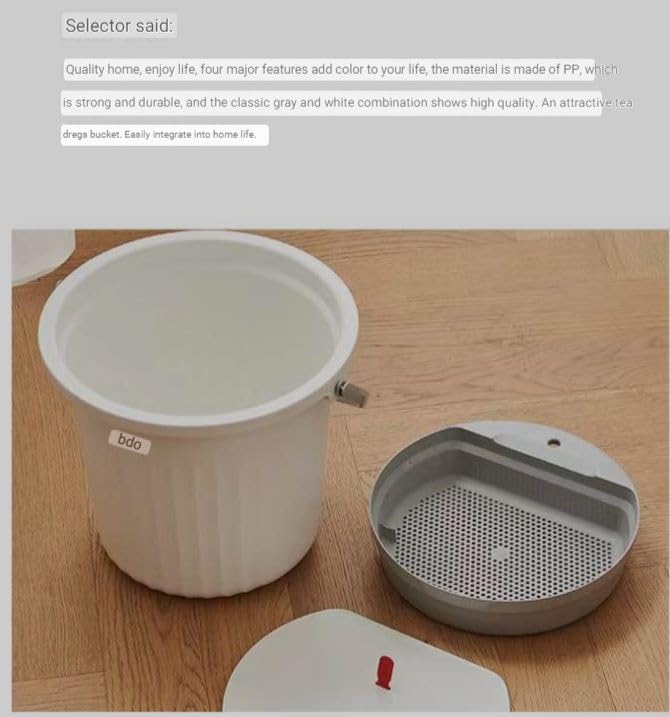 Azelf Tea Filter Bucket Dry and Wet Separation Trash Can Waste Drain Bin Garbage Container Tea Waste Bucket Easy Use Dry and Wet Separation Trash Can Tea Leaf Strainers - Image 3