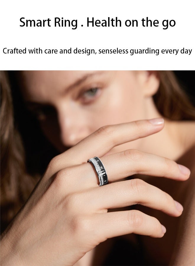 خاتم ذكي لتتبع النوم وقياس ضغط الدم للرجال والنساء | خاتم صحي بميزة تتبع معدل ضربات القلب، مقاوم للماء، بطارية تدوم طويلاً، متوافق مع iOS و Android (فضي) - Image 2