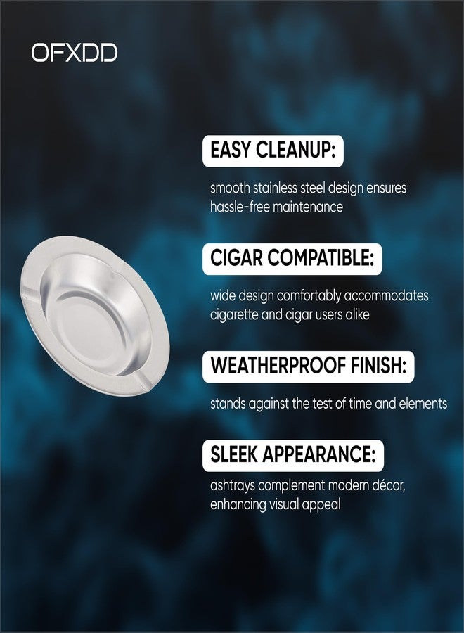 OFXDD Cigar Metal Ashtrays - Pack of 3 - Ashtray for Cigarettes - Heavy Duty Ash Trays - Image 3