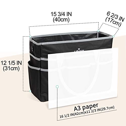 JJRING Large Multi-Functional Carrying Bag, 600D Nylon Artist Tote Bag with 16 Pockets Caddy for Art, Craft, Sewing, Make-up or School, Medical, Office Supplies Organizer, Silver - Image 2