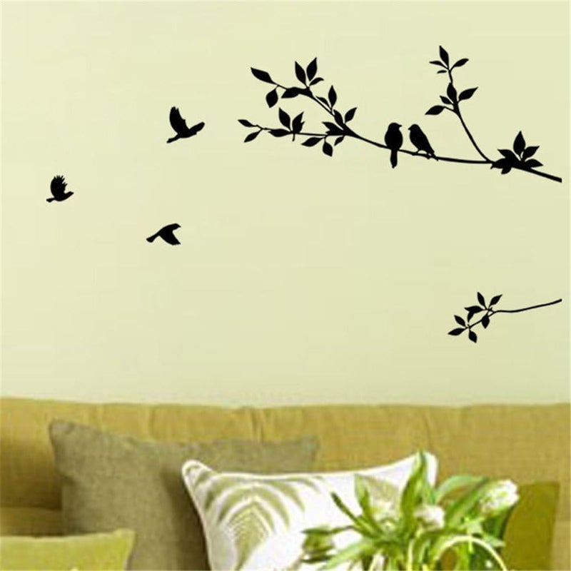 Picniva Birds Flying Tree Branches Wall Sticker