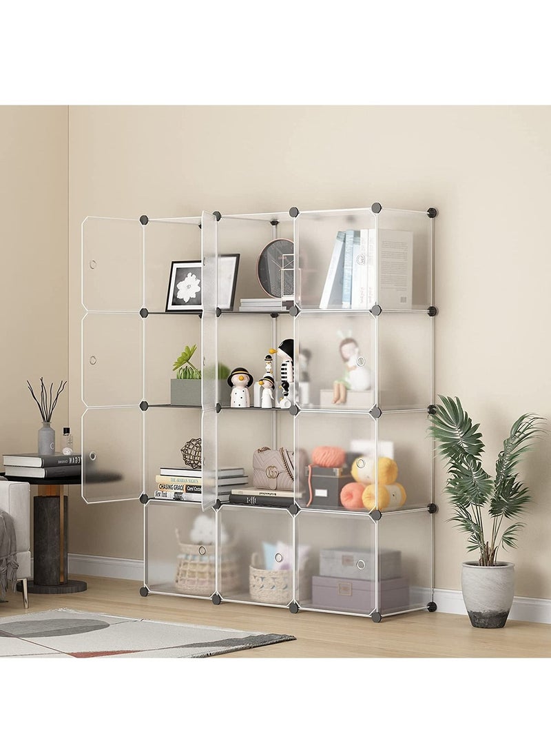 12-Cube Shoe Rack, DIY Plastic Storage Organizer - Image 1