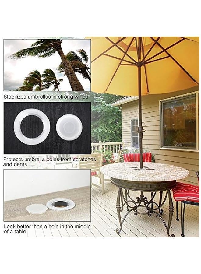 2 Sets 2 Inch Patio Table Umbrella Hole Ring and Cap Set, Standard Size Umbrella Thicker Hole Ring Plug and Cap Set(Translucent) - Image 4