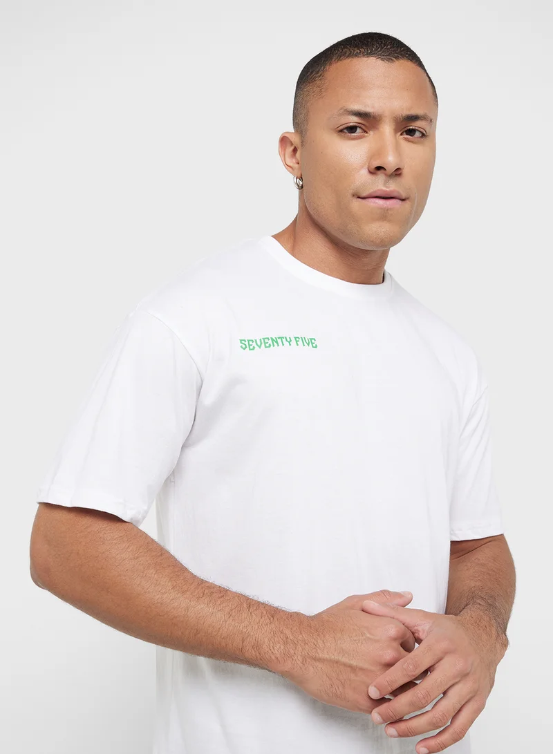 Seventy Five Graphic Print Oversized T-Shirt