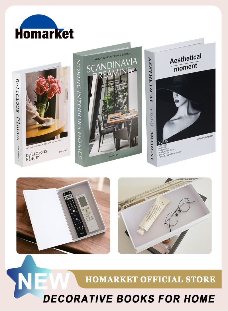 HomarKet Set of 3 Decorative Fake Books | Modern Hardcover for Coffee Table, Living Room & Shelf Aesthetic Display - Image 1