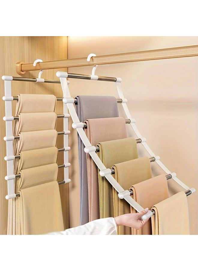 رفافة سراويل من الفولاذ المقاوم للصدأ 7 طبقات، منظّم خزانة متعدد الطبقات مضاد للانزلاق - Image 2