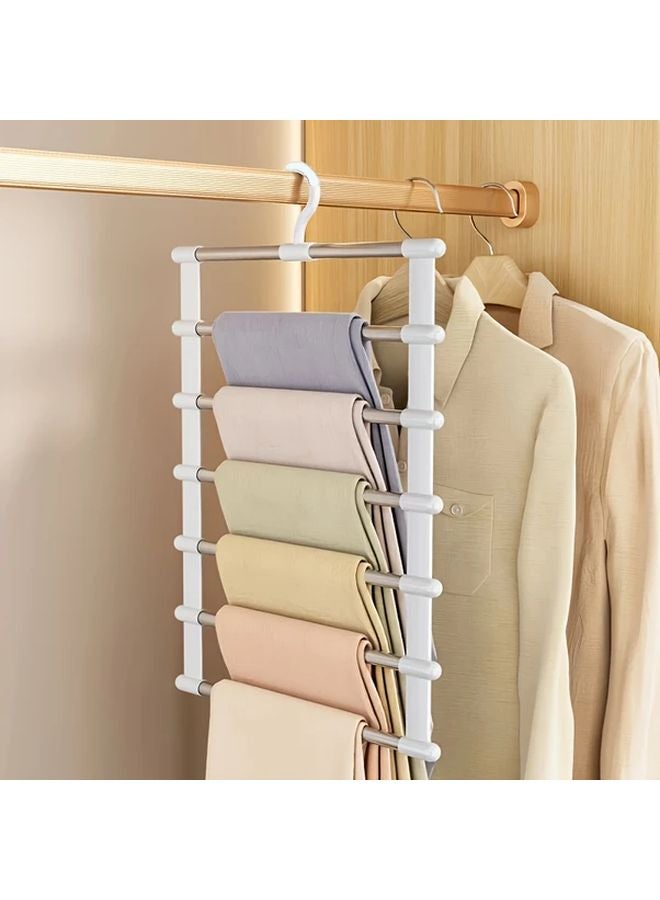 رفافة سراويل من الفولاذ المقاوم للصدأ 7 طبقات، منظّم خزانة متعدد الطبقات مضاد للانزلاق - Image 3