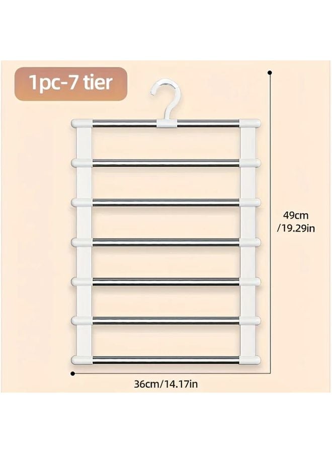 رفافة سراويل من الفولاذ المقاوم للصدأ 7 طبقات، منظّم خزانة متعدد الطبقات مضاد للانزلاق - Image 1