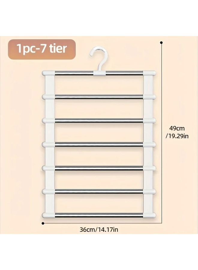 رفافة سراويل من الفولاذ المقاوم للصدأ 7 طبقات، منظّم خزانة متعدد الطبقات مضاد للانزلاق - Image 4