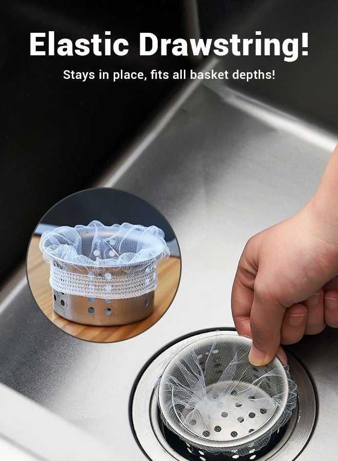 Generic Disposable Kitchen Sink Strainer Bags, 200 Pieces, Drain Filter Net for Food Residue, Compatible with Wash Basins and Floor Drains  - Image 4