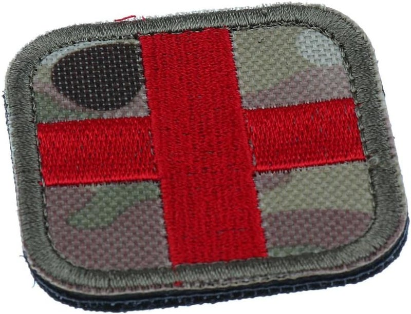 klarako 50 x 50mm Assorted Color Red Cross Medic Patch Hook & Loop Patches Badge Bag Clothing Decorative  CP Camo - Image 5
