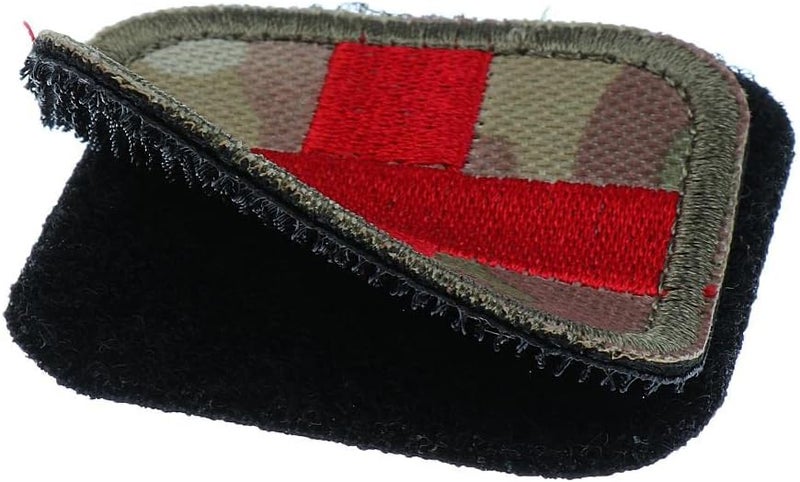 klarako 50 x 50mm Assorted Color Red Cross Medic Patch Hook & Loop Patches Badge Bag Clothing Decorative  CP Camo - Image 3