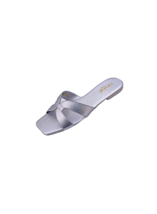 ميشيل مورجان 092-2256 Michelle Morgan Ladies Casual Sliders 114RJ80B Silver 36