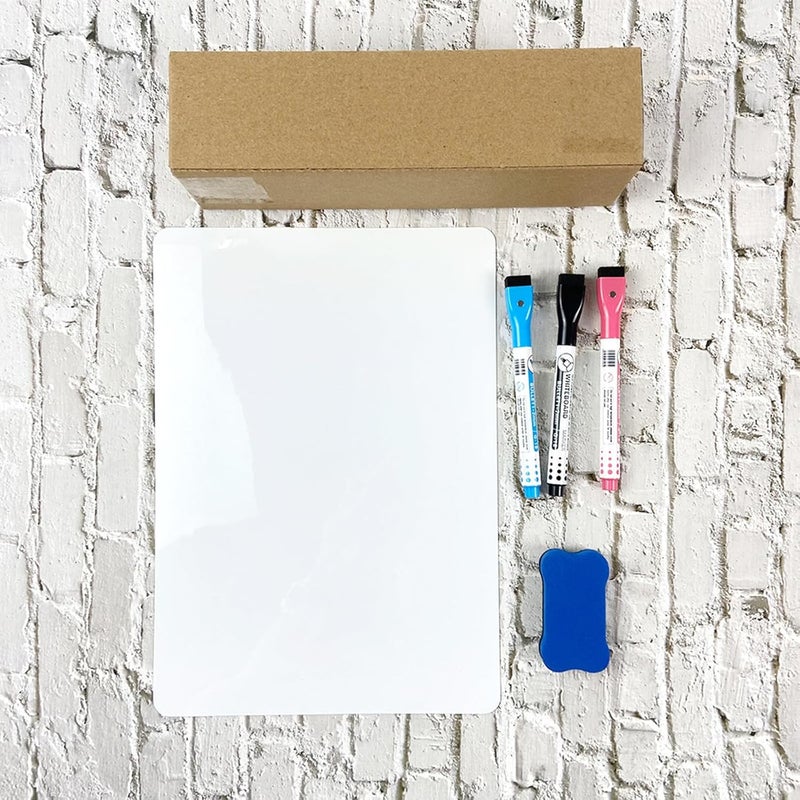 لينجي سبورة بيضاء قابلة للمسح الجاف، مجموعة سبورة بيضاء مغناطيسية متعددة الاستخدامات - 12 بوصة × 8 بوصة مقاومة للبقع، سطح قابل للمسح - مثالية للثلاجة والفصول الدراسية والمكتب، عبوة من 5 قطع - Image 5