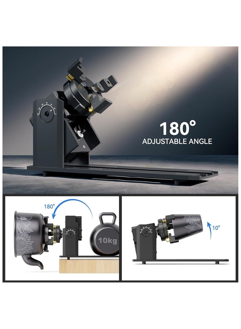 سكلبفون SCULPFUN RA Pro Max 4 في 1 الأسطوانة الدوارة ، آلة النقش بالليزر الدوارة بالليزر ، 180 درجة زاوية قابلة للتعديل قوس امتداد عجلة مزدوجة معالجة الكائن الأسطواني لـ S9 S30 Ultra SF-A9 سلسلة النقش بالليزر - Image 2