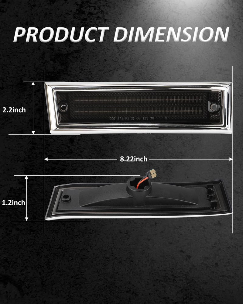 Bestview LED Side Marker Lights Compatible with 1981-1991 Chevy C10 C20 C30 GMC C1500 C2500 Suburban Blazer Jimmy, Driver & Passenger Side, Smoked Lens - Image 3