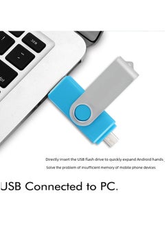 Generic Metal Rotating Mobile Phone Usb Flash Drive 16gb 32gb For Android Computer Use Otg Customized Gifts Usb Drive Text Engraving-Color:Blue-Capacity:16GB  - Image 3