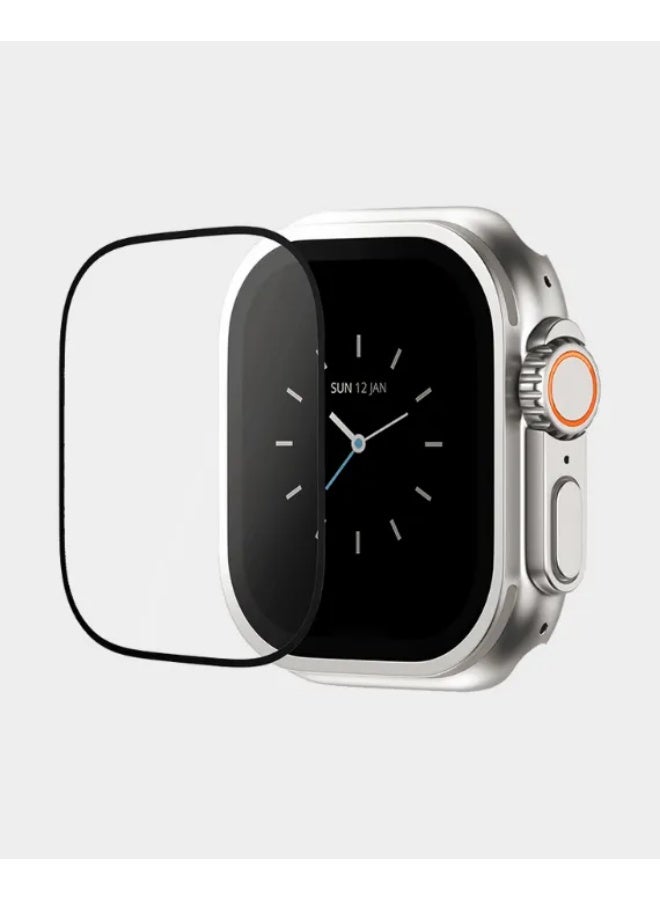 واقي شاشة زجاجي لساعة أبل الذكية ألترا 49 مم - أسود - Image 2