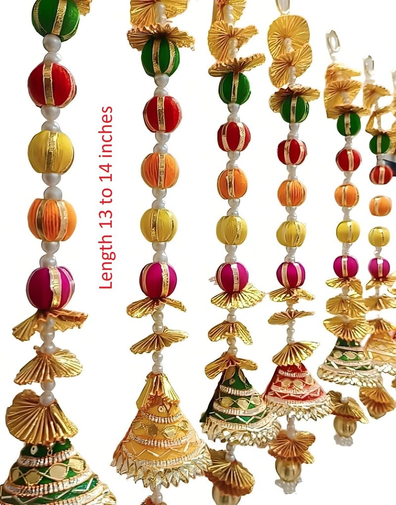 AARAM Decorative Door Hangings, 5-Line Gota Patti Latkan, Traditional Wedding Backdrop, Multicolour - Image 2