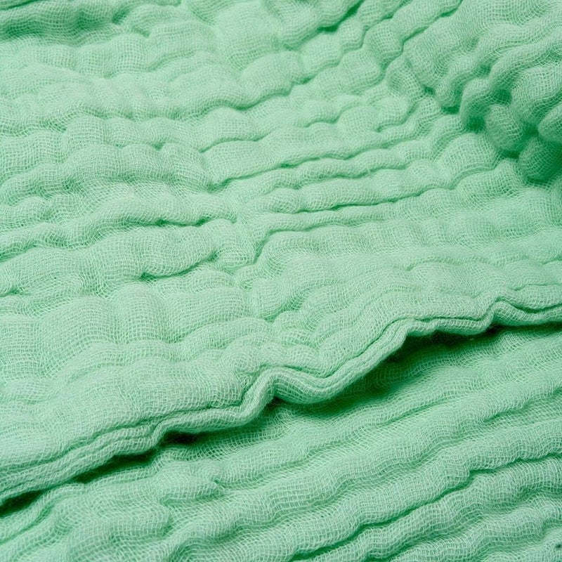 Anvi Baby Set of 2 Organic Muslin Soft Antibacterial Baby Bath Towels - Green & White 105x105cm - Image 3