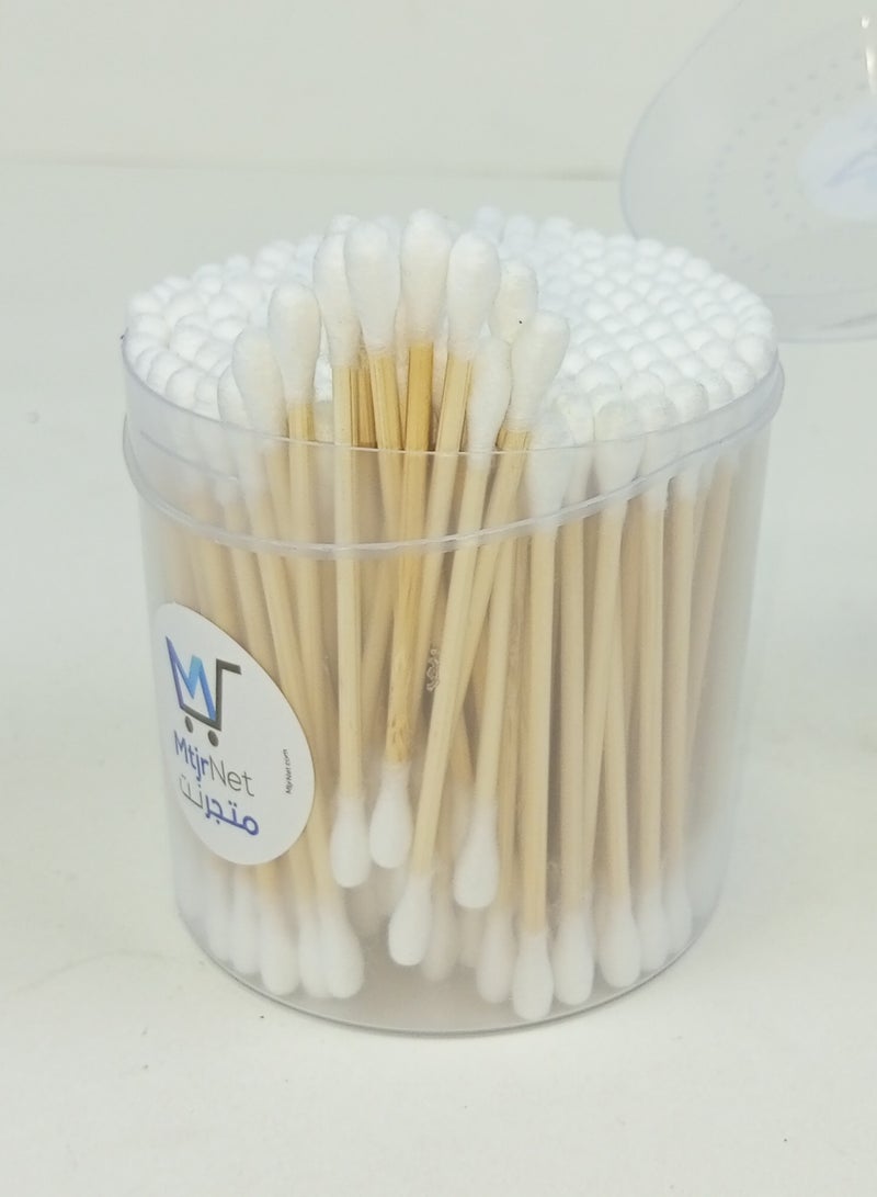 Generic 300 Piece Wooden Cotton Buds Stick Made From 100% Cotton Swab With Wooden Bamboo Handle For Ear Cleaning Makeup & Baby  - Image 1