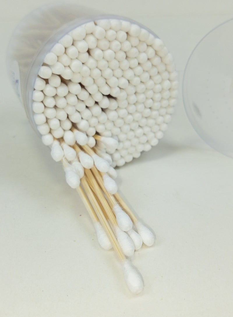 Generic 300 Piece Wooden Cotton Buds Stick Made From 100% Cotton Swab With Wooden Bamboo Handle For Ear Cleaning Makeup & Baby  - Image 2
