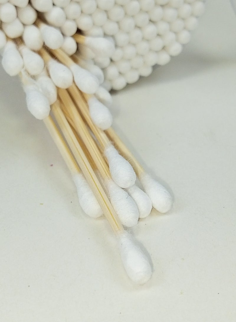 Generic 300 Piece Wooden Cotton Buds Stick Made From 100% Cotton Swab With Wooden Bamboo Handle For Ear Cleaning Makeup & Baby  - Image 4