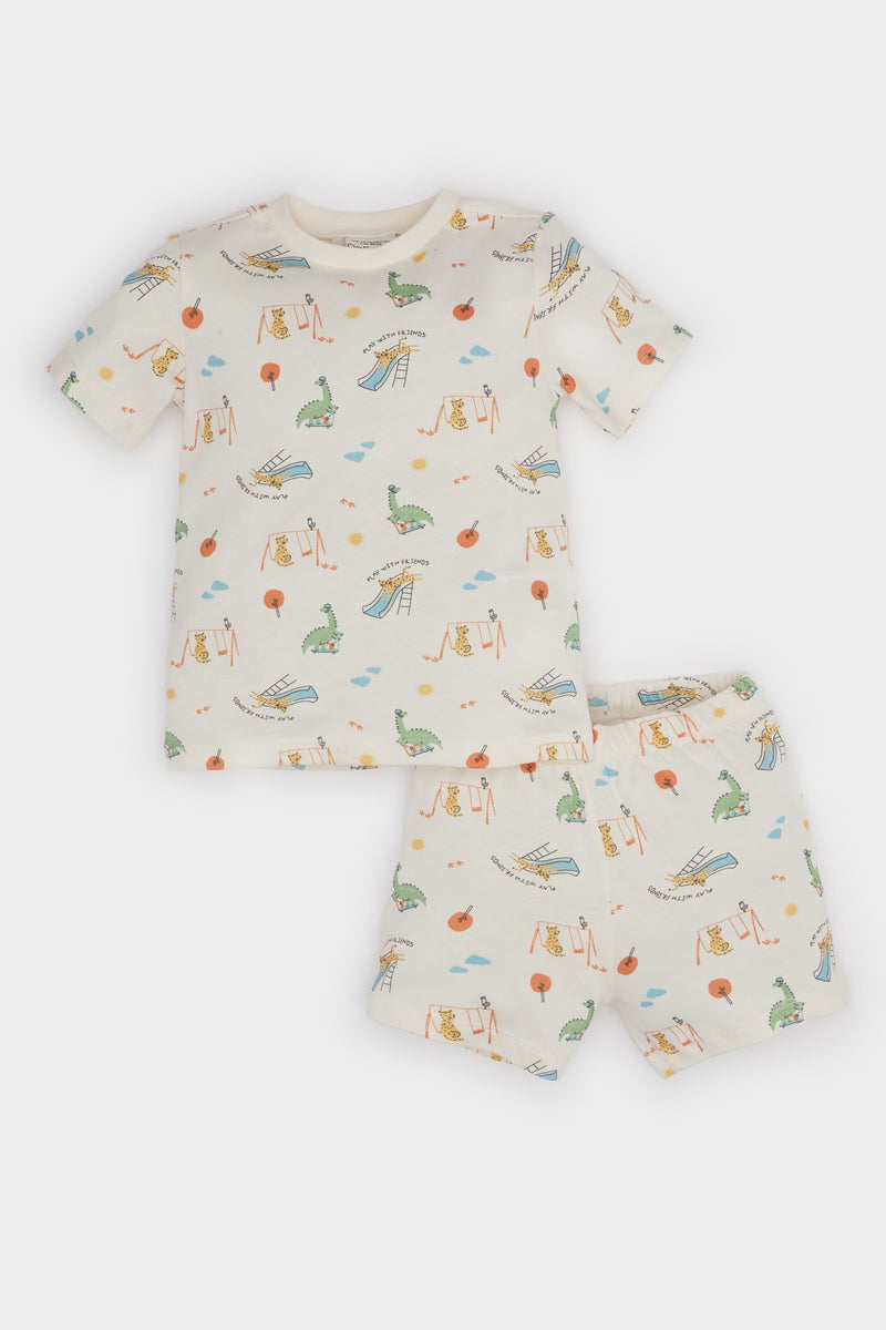 DeFacto Baby Boy 2 piece Regular Fit Knitted Pyjamas  - Image 1